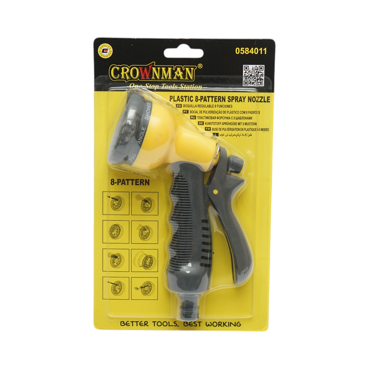 Pistol de stropit tip dus reglabil 8 moduri pentru furtun gradina Crownman - imagine 3