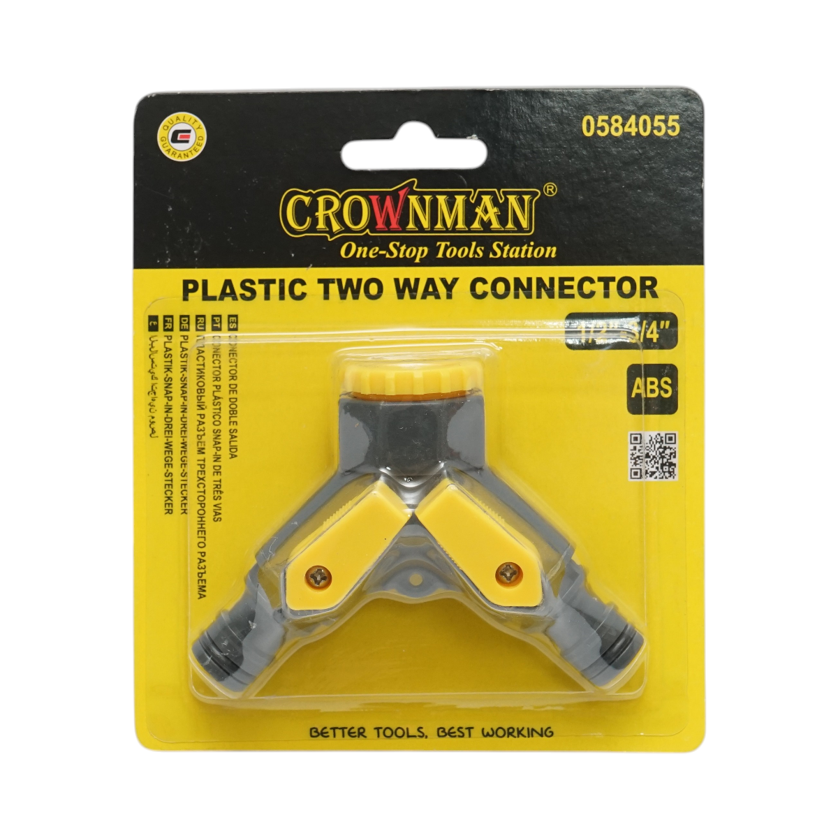 Conector rapid 2 cai furtun gradina 1/2-3/4 Crownman - imagine 3
