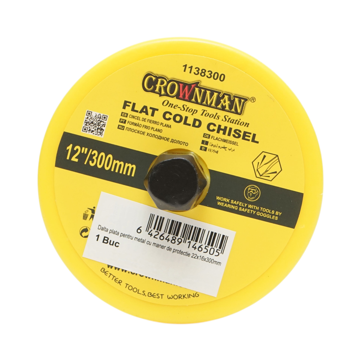 Dalta plata pentru metal cu maner de protectie 22x16x300mm Crownman - imagine 3