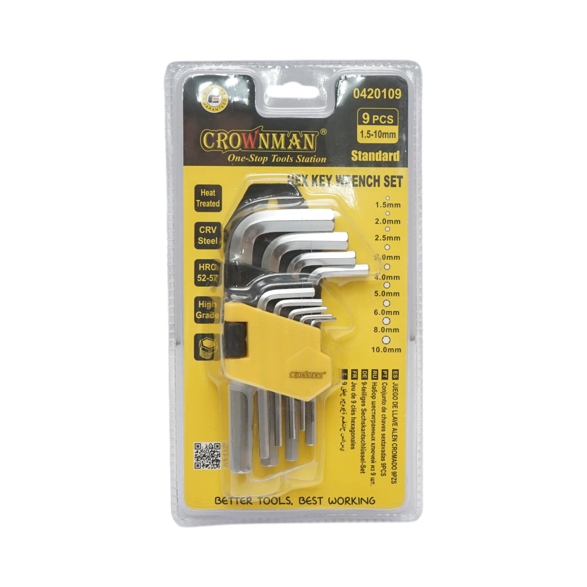 Set 9 chei imbus hexagonale 1.5-10mm Cr-V Crownman - imagine 2
