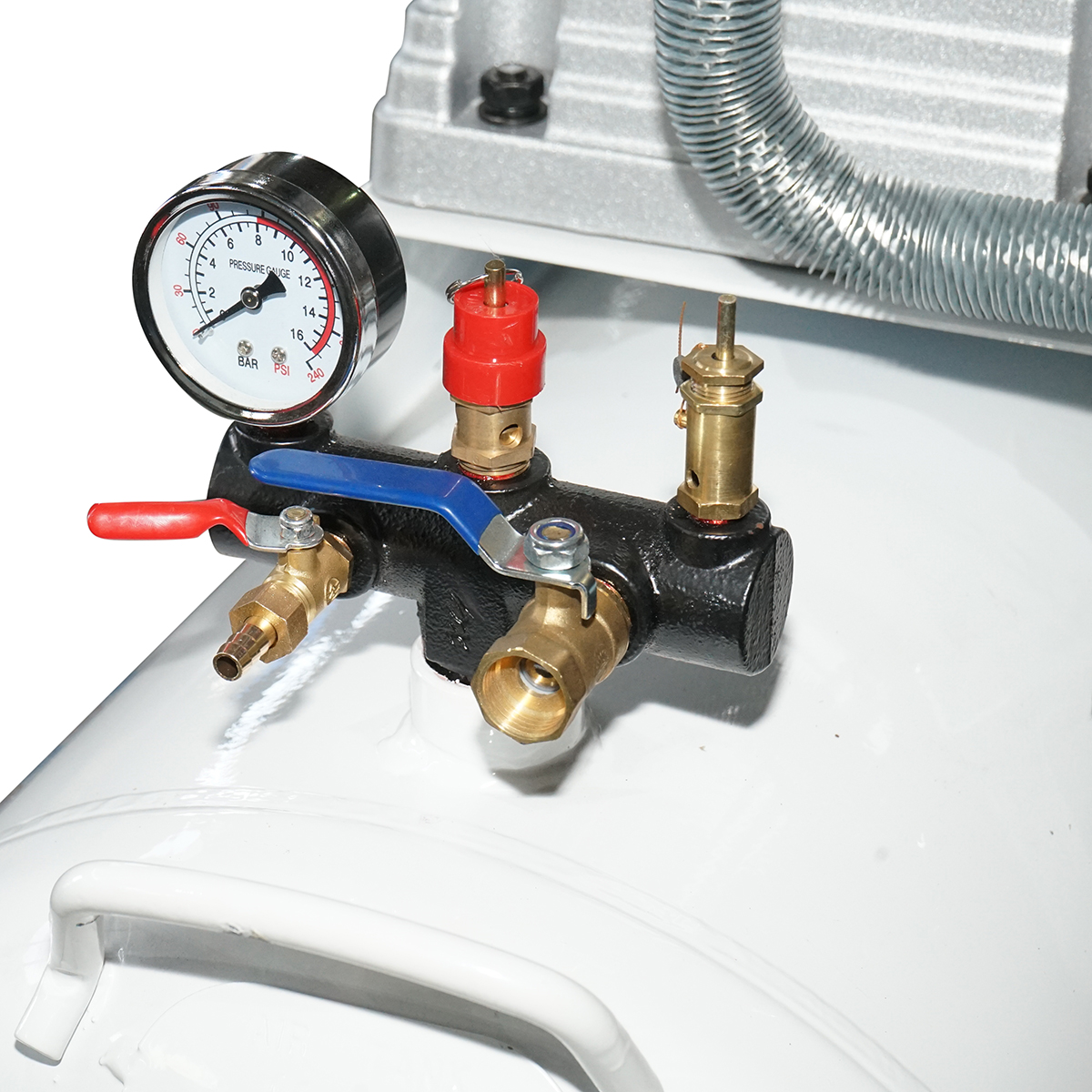 Compresor aer pe curea 200L, motor pe benzina 13CP, presiune maxima 8 bar, volum aer aspirat 600 L/min Breckner Germany - imagine 8