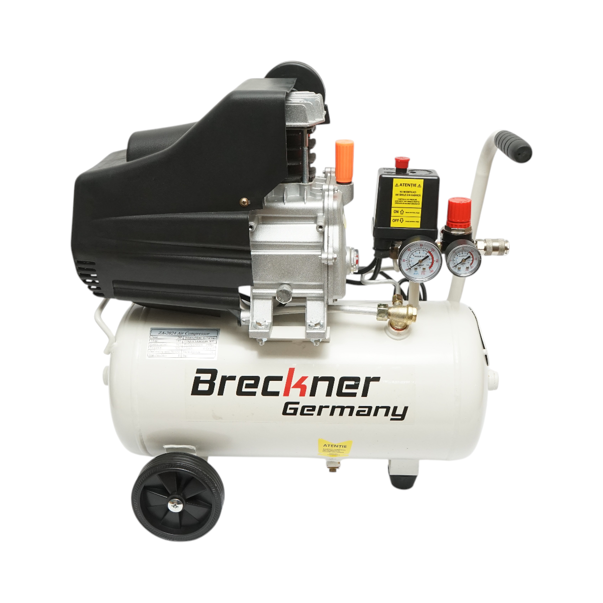Compresor aer 24L, putere motor 1.5KW/2CP, presiune maxima 8 bar, volum aer aspirat 184 L/min Breckner Germany - imagine 2
