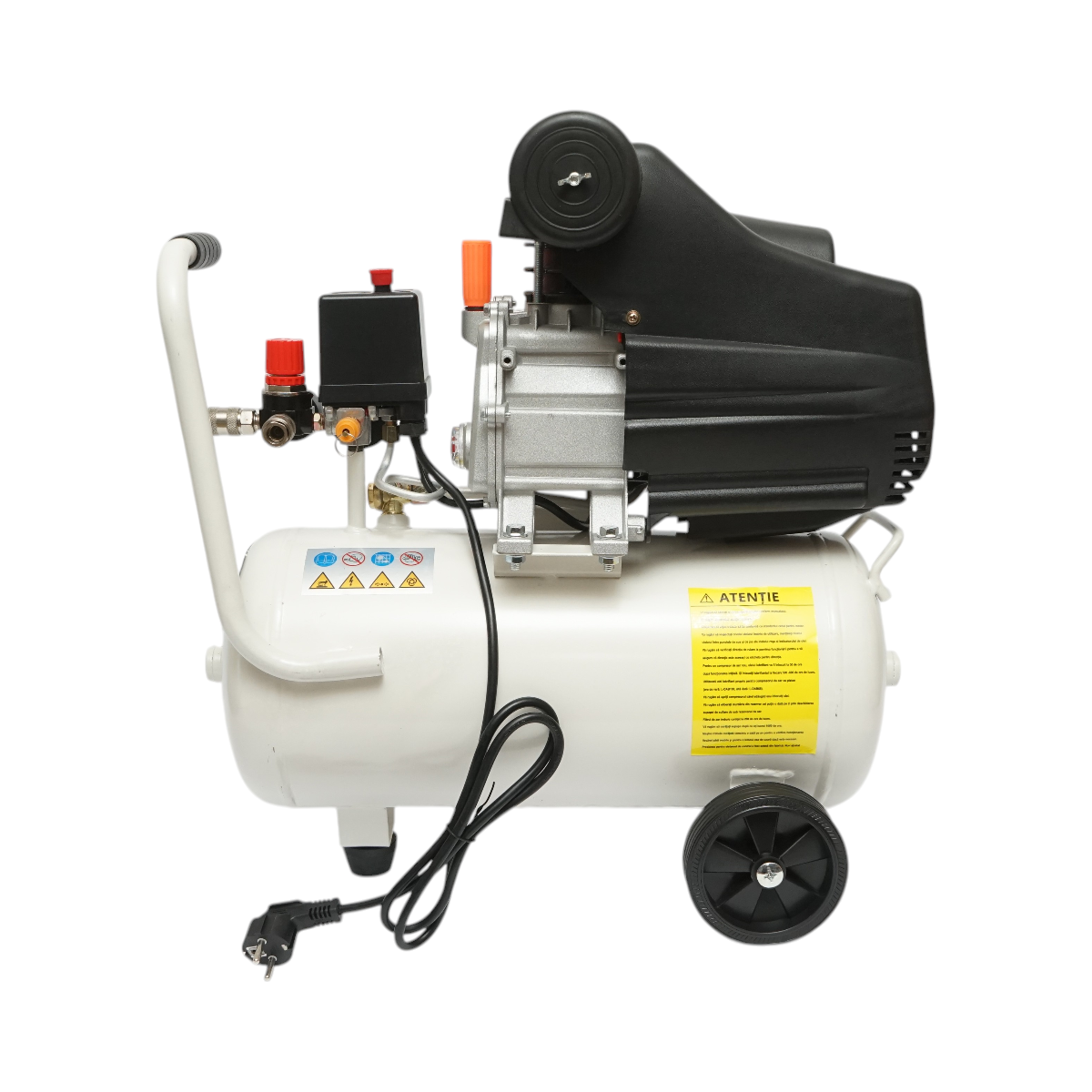 Compresor aer 24L, putere motor 1.5KW/2CP, presiune maxima 8 bar, volum aer aspirat 184 L/min Breckner Germany - imagine 3
