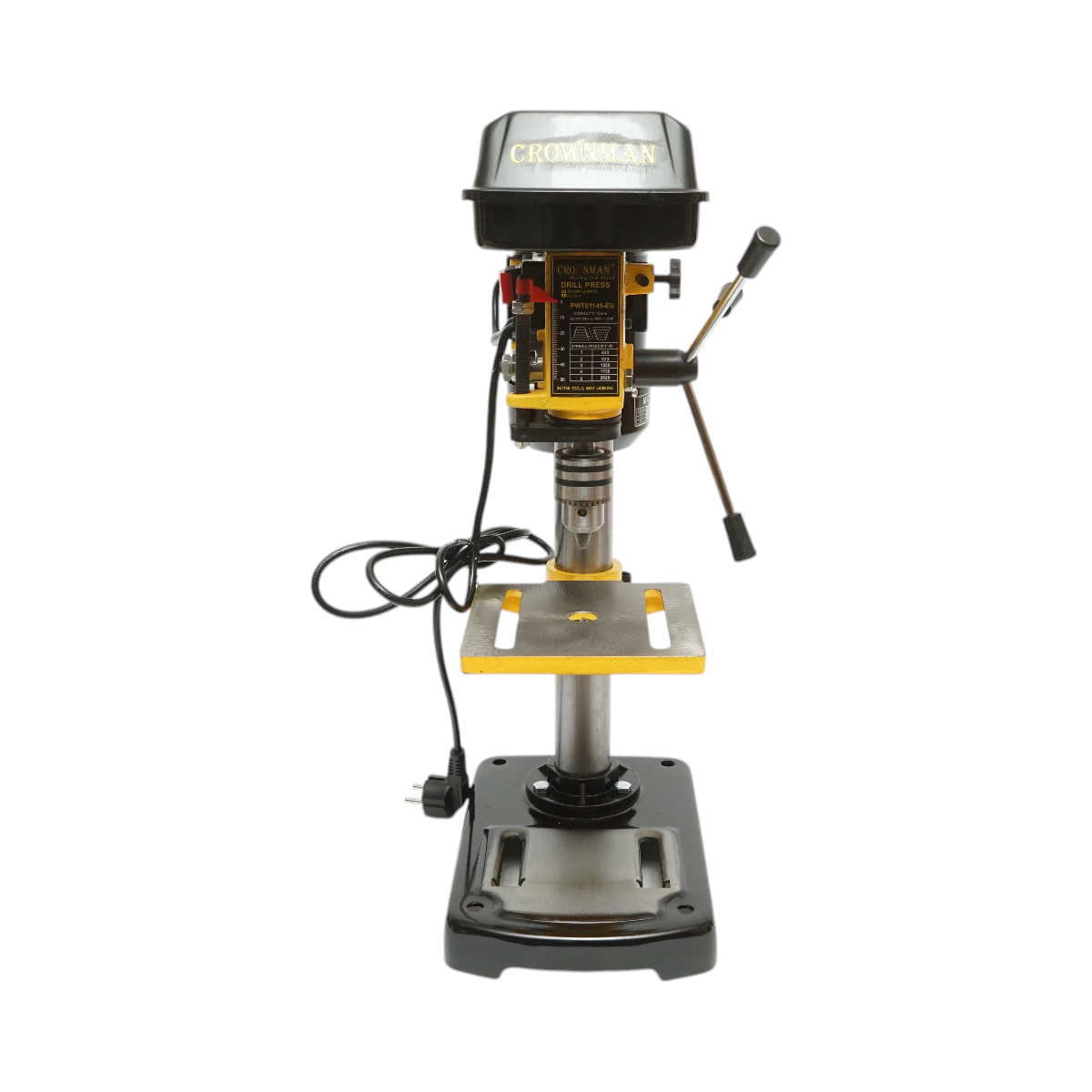 Masina de gaurit cu coloana 350W, 220V, 5 viteze 620-2620 RPM, mandrina 13mm Crownman - imagine 3