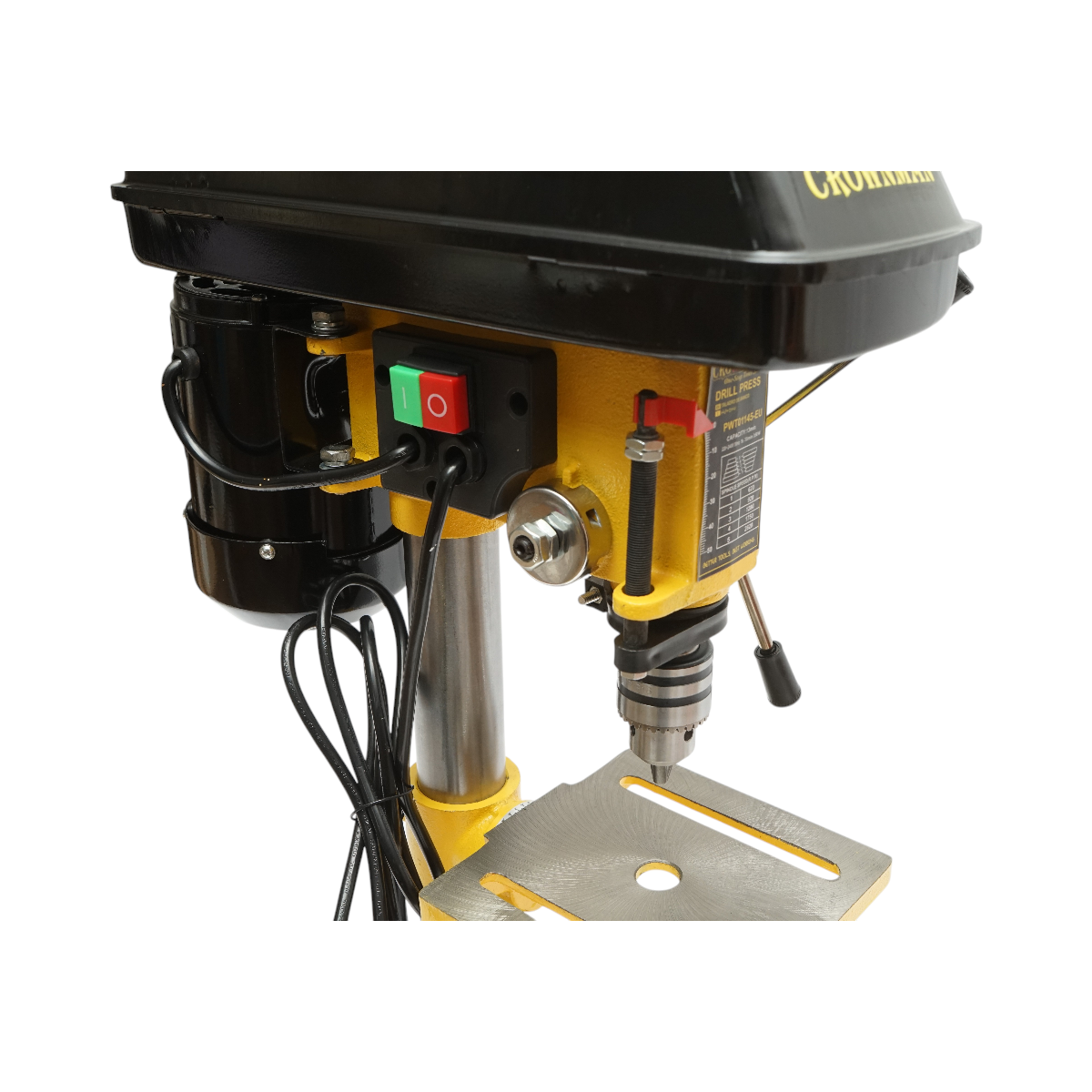Masina de gaurit cu coloana 350W, 220V, 5 viteze 620-2620 RPM, mandrina 13mm Crownman - imagine 7