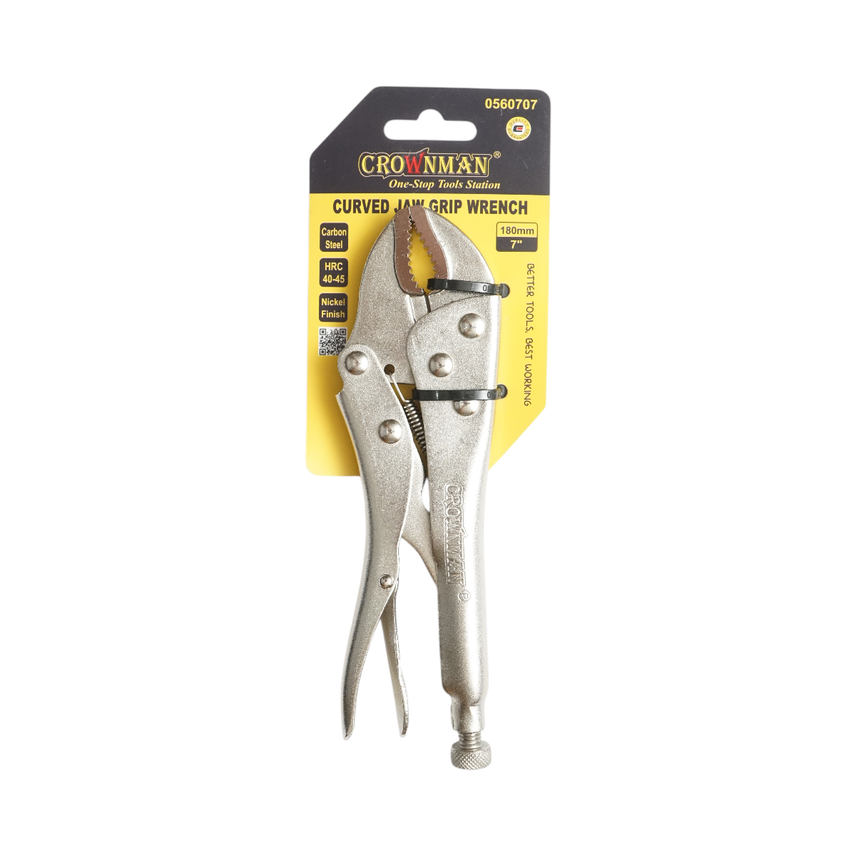 Cleste autoblocant cu falci curbate multifunctional 180mm profesional Crownman - imagine 2