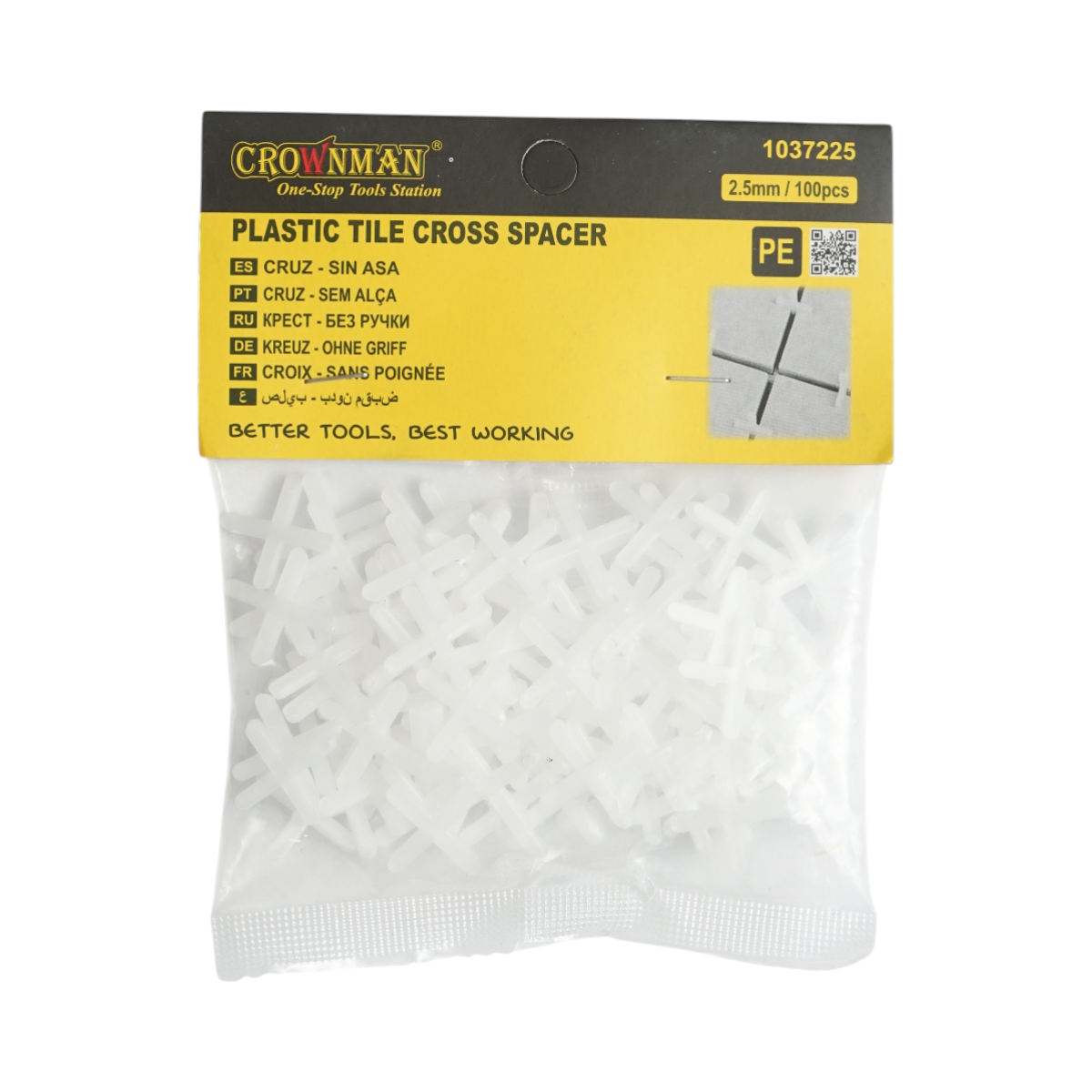 Distantiere gresie si faianta 2.5mm 100 buc/set Crownman - imagine 2