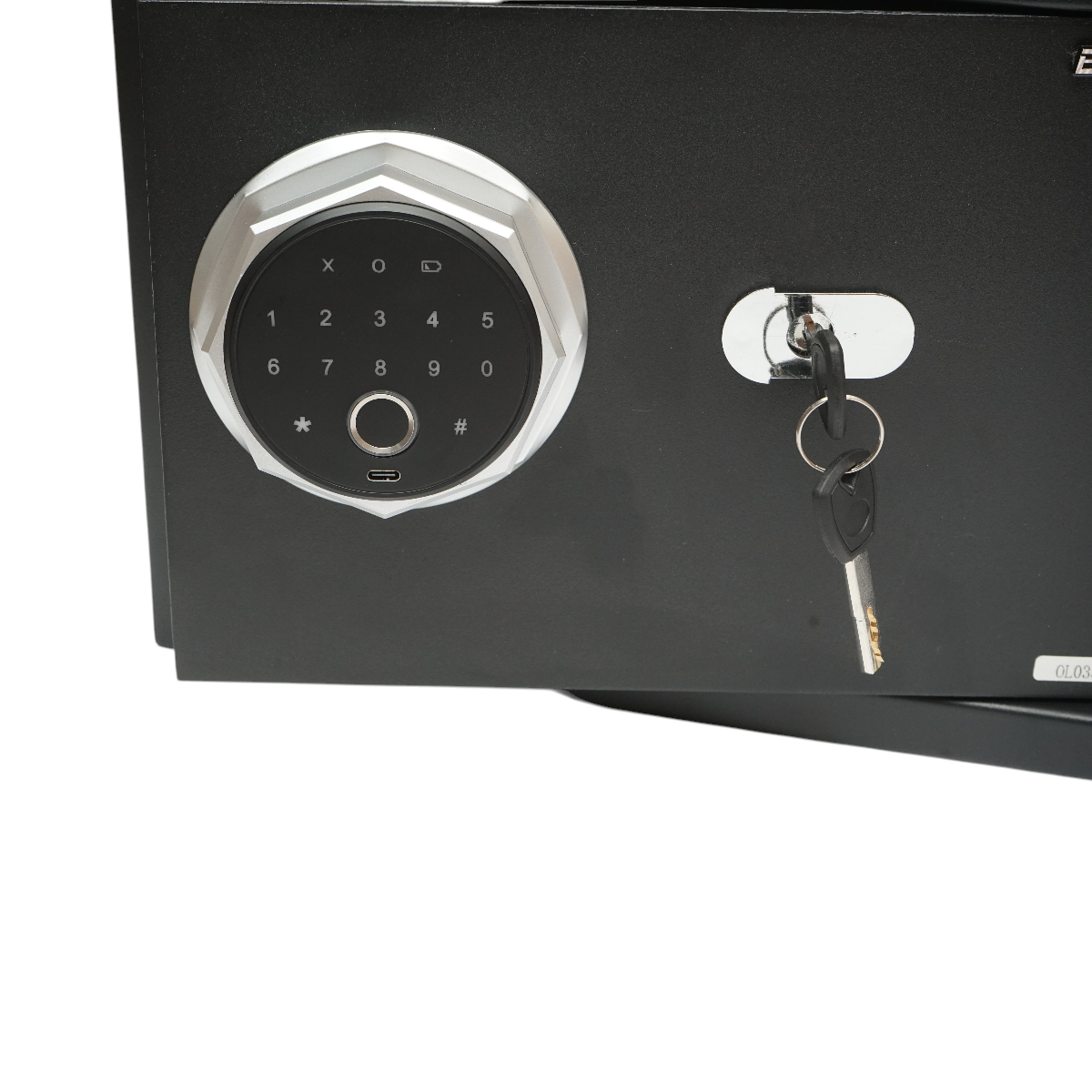 Seif mobila cu amprenta, alarma, inchidere electronica si 2 chei 350x250x250mm Breckner Germany - imagine 3