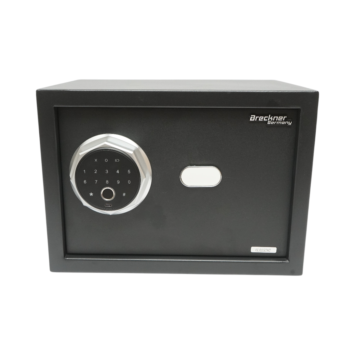 Seif mobila cu amprenta, alarma, inchidere electronica si 2 chei 350x250x250mm Breckner Germany