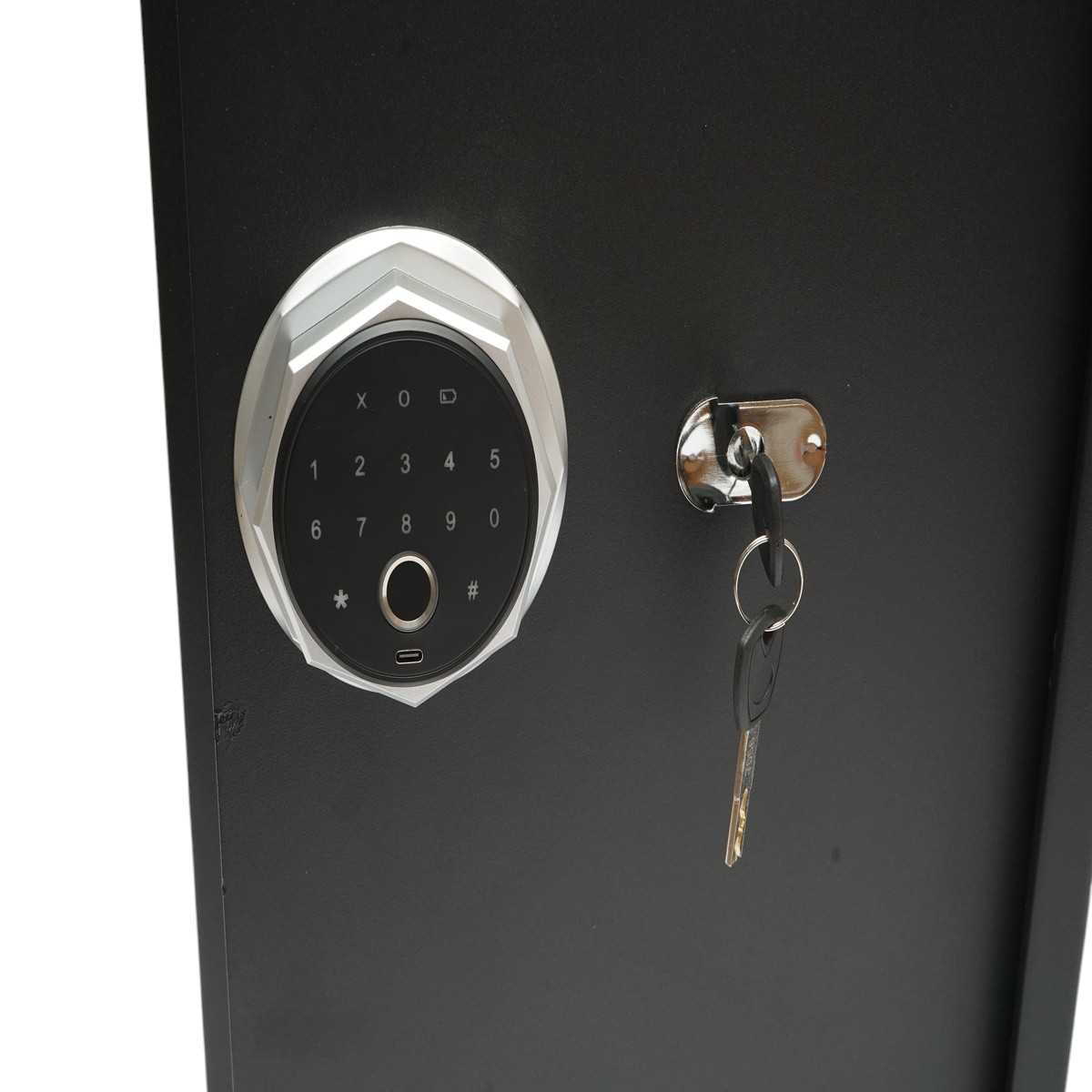 Seif mobila cu amprenta, alarma, inchidere electronica si 2 chei 500x350x310mm Breckner Germany - imagine 3