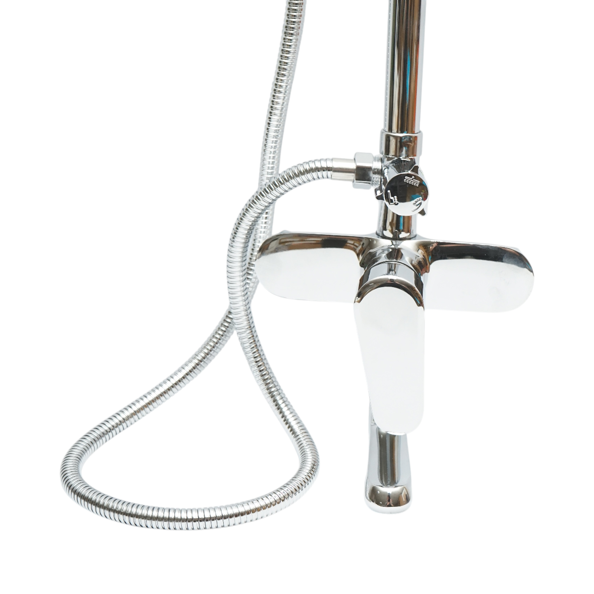 Set dus multifunctional de perete cu dus de mana, pipa cada, dus rotund, cartus ceramic, crom lucios - imagine 8
