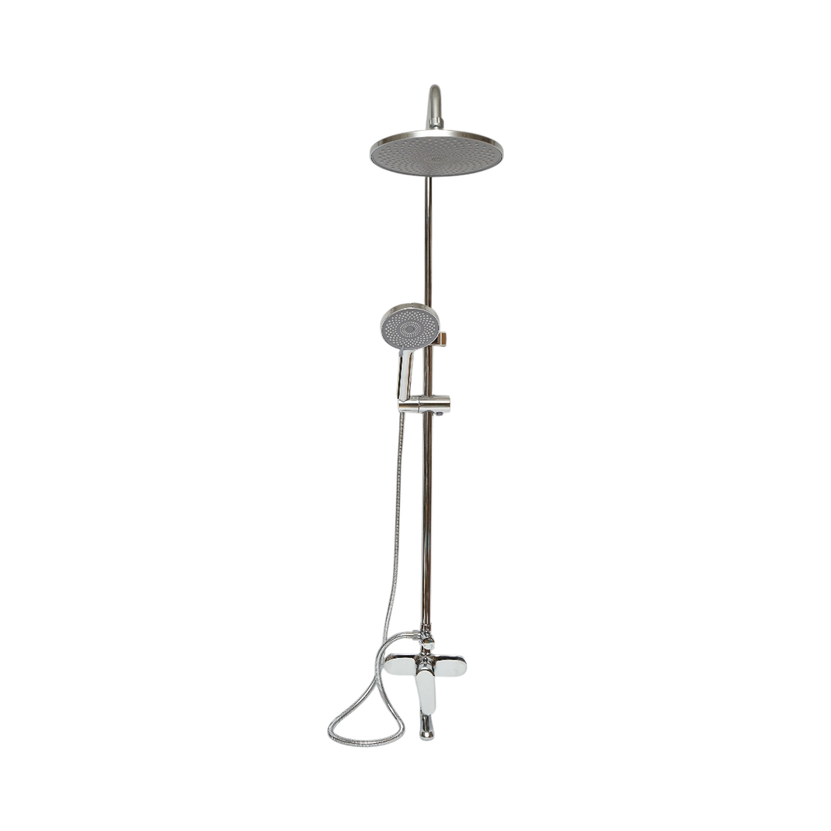 Set dus multifunctional de perete cu dus de mana, pipa cada, dus rotund, cartus ceramic, crom lucios - imagine 4