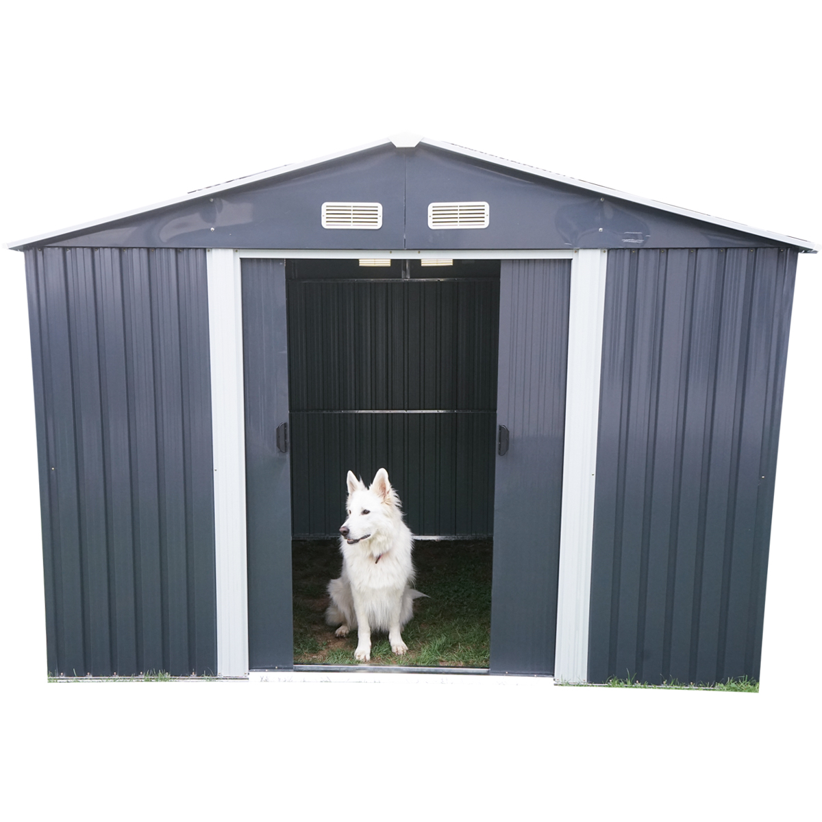 Magazie de gradina metalica 238x301x214cm - imagine 3