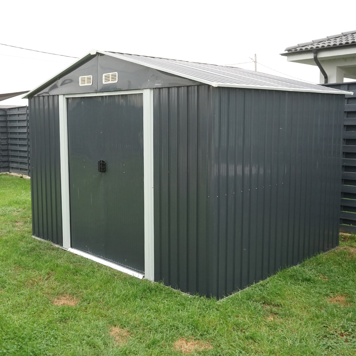 Magazie de gradina metalica 238x301x214cm - imagine 2