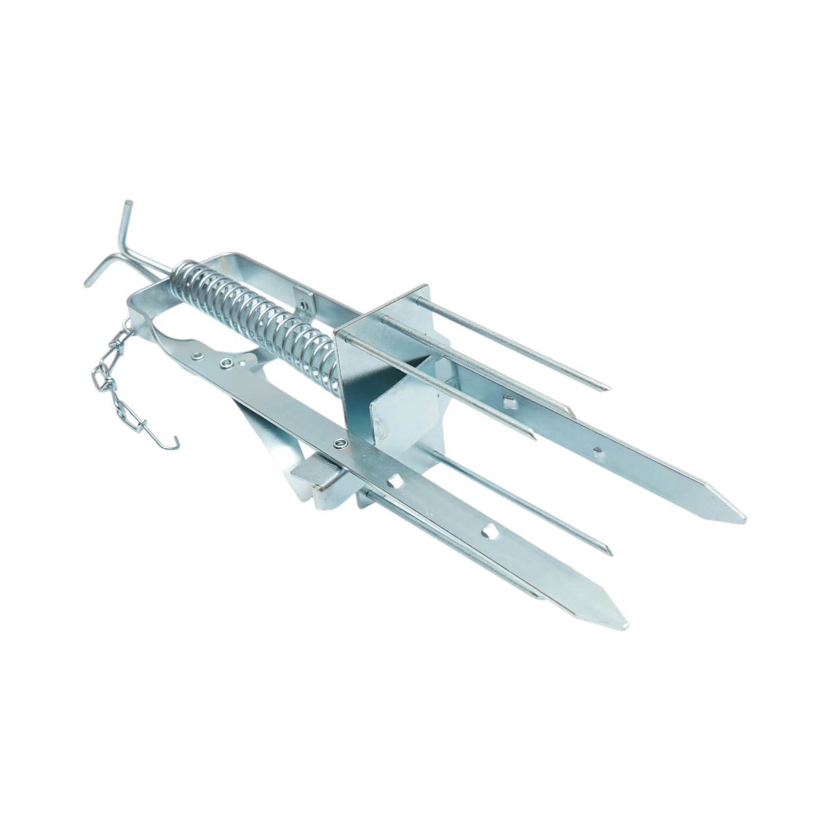 Capcana otel verticala cu arc si picioare de fixare pentru cartite, popandai si soareci de camp 40x13x4cm - imagine 4