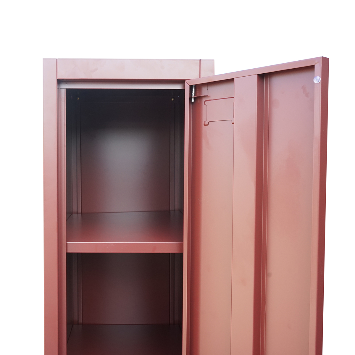 Dulap metalic fiset tip vestiar maro cu 1 usa securizata si 5 rafturi 1700x300x450mm - imagine 4