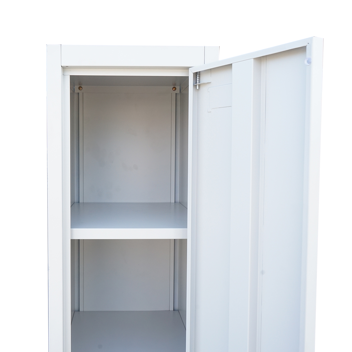 Dulap metalic fiset tip vestiar gri cu 1 usa securizata si 5 rafturi 1700x300x450mm - imagine 4