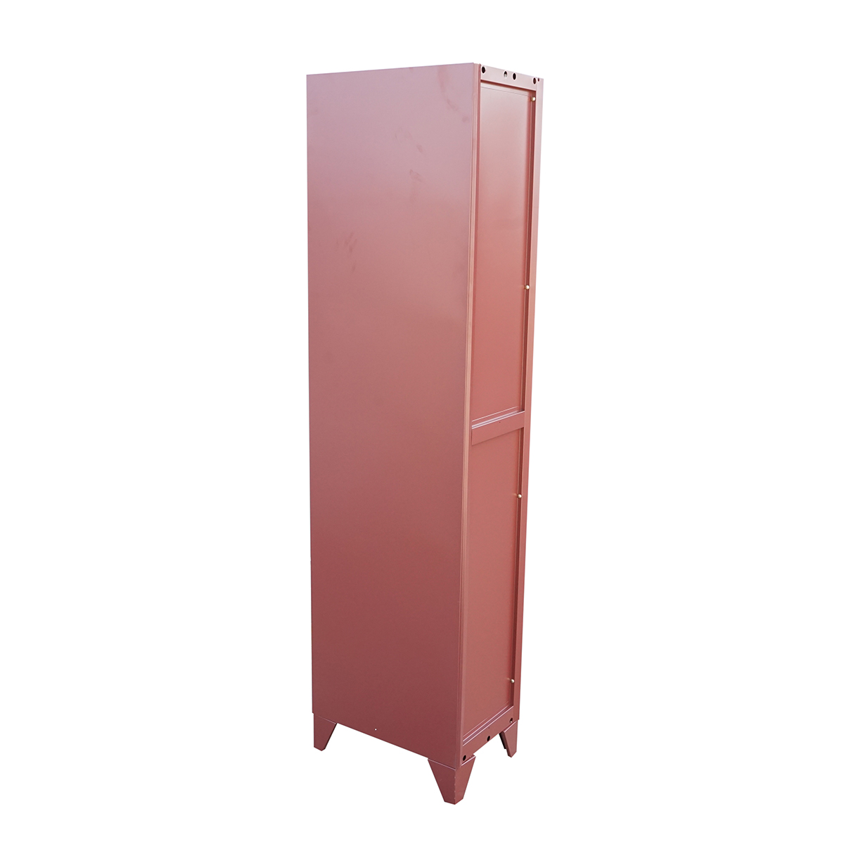 Dulap metalic fiset dublu tip vestiar maro cu 2 usi securizate si 6 rafturi 1700x300x450mm - imagine 3