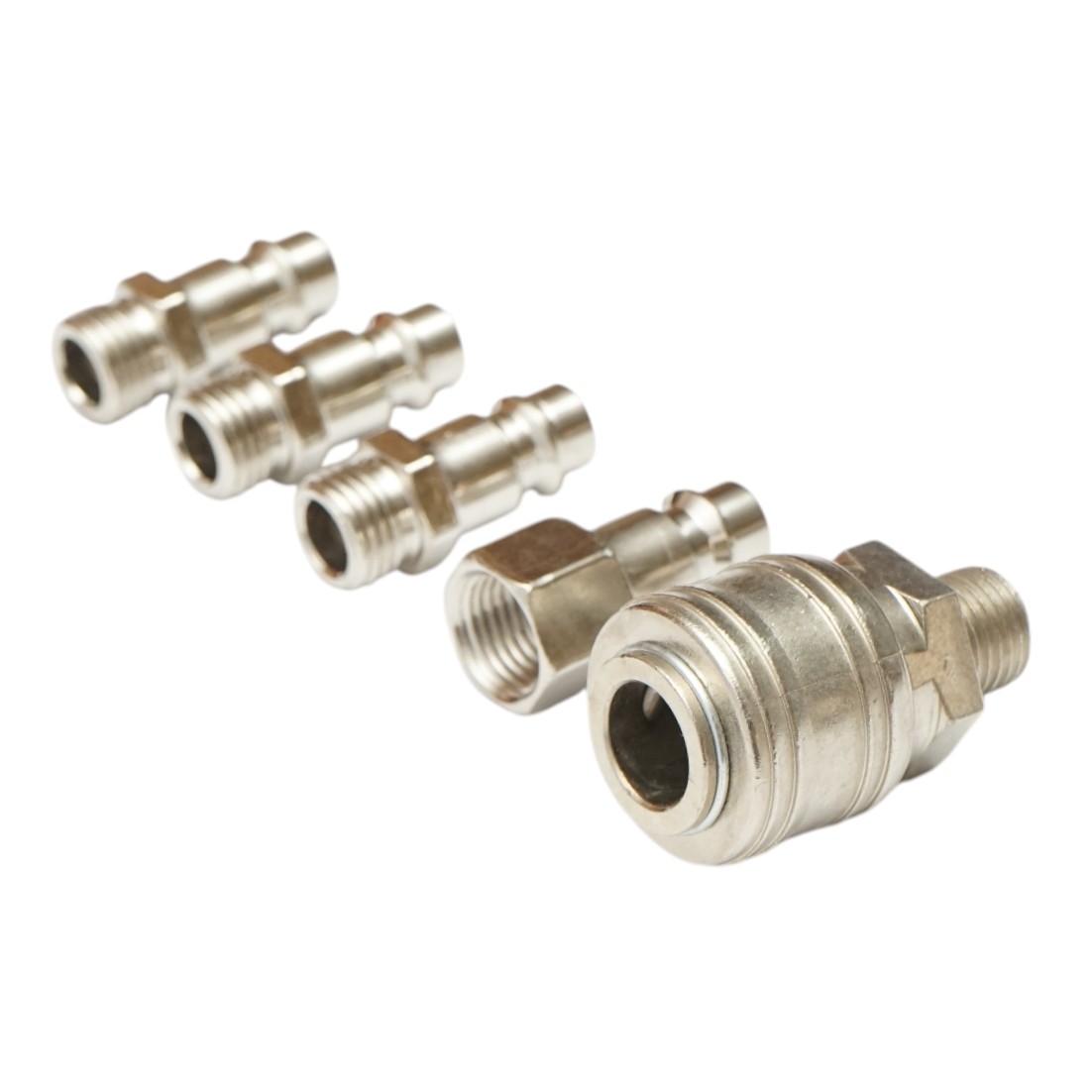 Set 5 cuple rapide 1/4 pentru furtunuri aer comprimat si scule pneumatice - imagine 4