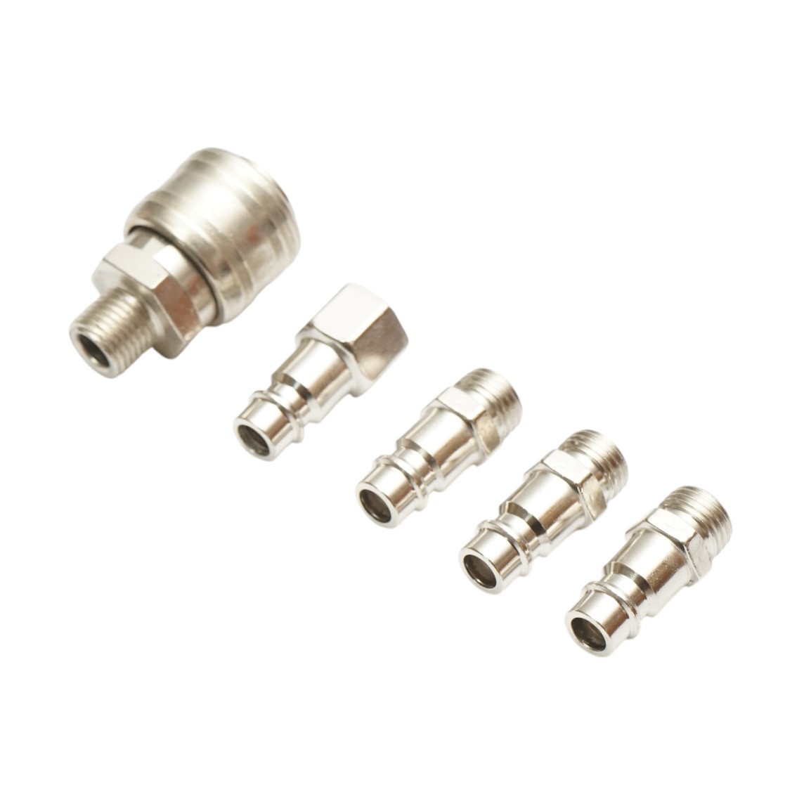 Set 5 cuple rapide 1/4 pentru furtunuri aer comprimat si scule pneumatice - imagine 3