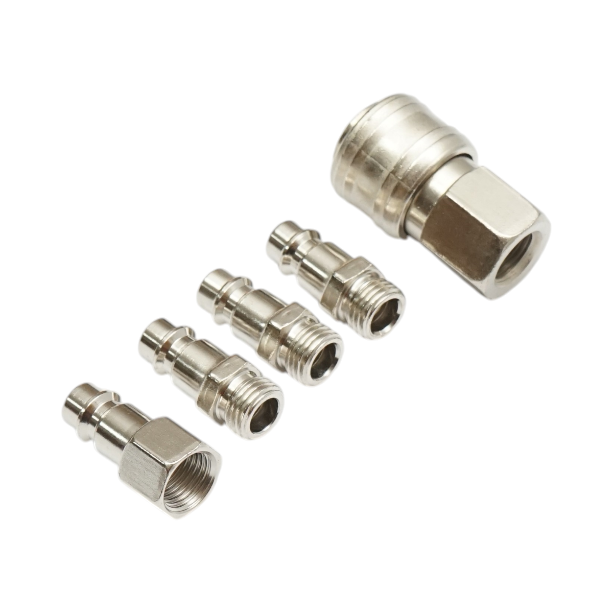 Set 5 cuple rapide 1/4 pentru furtunuri aer comprimat si scule pneumatice - imagine 4