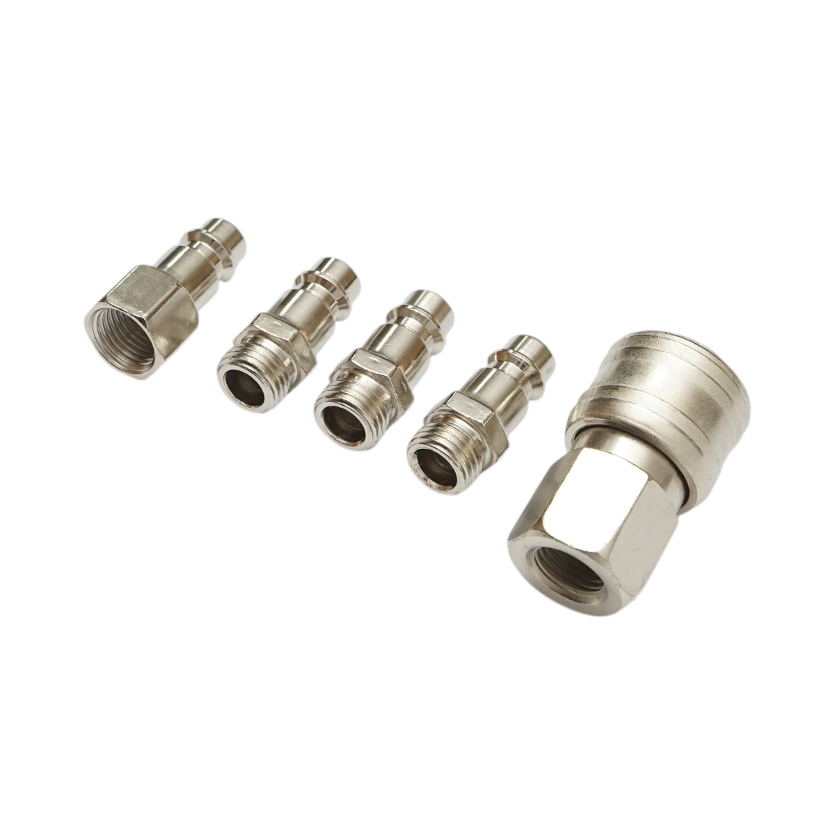 Set 5 cuple rapide 1/4 pentru furtunuri aer comprimat si scule pneumatice - imagine 3