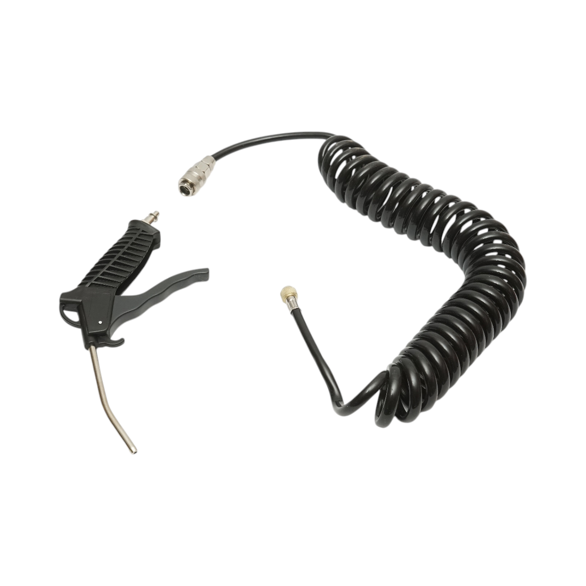 Pistol suflat aer comprimat cu duza 120mm, furtun spiralat 5m si cupla rapida mama 1/4 - imagine 2