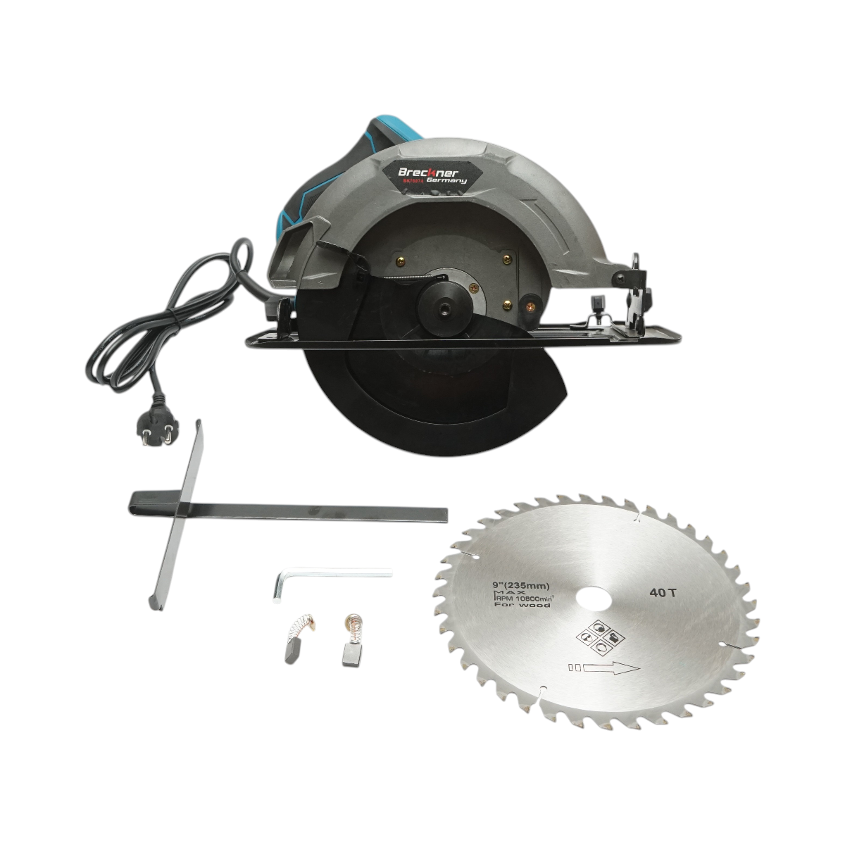Fierastrau circular de mana 2000W, 220V, disc 235mm, taiere unghi 0-45°, turatie 4100rpm Breckner Germany - imagine 2