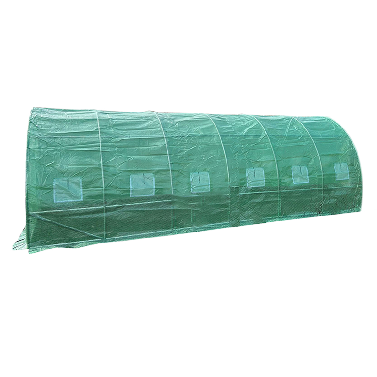 Solar de gradina 600x300x200cm cu sistem irigare, folie verde PE cu plasa 140g/mp UV, 12 ferestre, 2 usi, teava otel galvanizat 25mm THOR - imagine 2