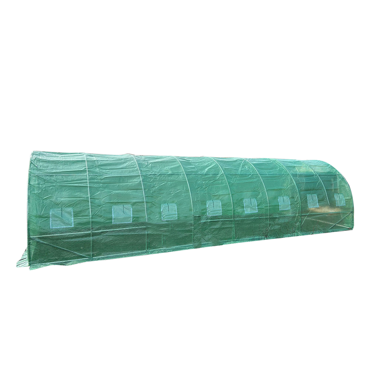 Solar de gradina 800x300x200cm cu sistem irigare, folie verde PE cu plasa 140g/mp UV, 16 ferestre, 2 usi, teava otel galvanizat 25mm THOR - imagine 3