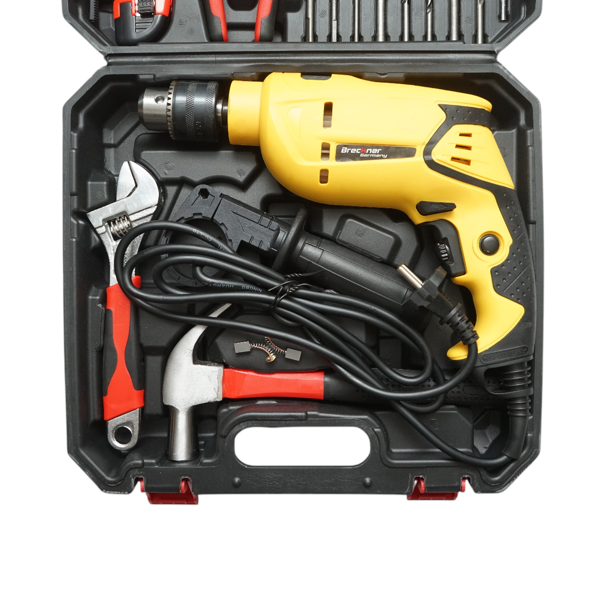 Trusa bormasina cu percutie 600W, 220V, mandrina 13mm, turatie 3300rpm cu scule si unelte 38 piese Breckner Germany - imagine 7