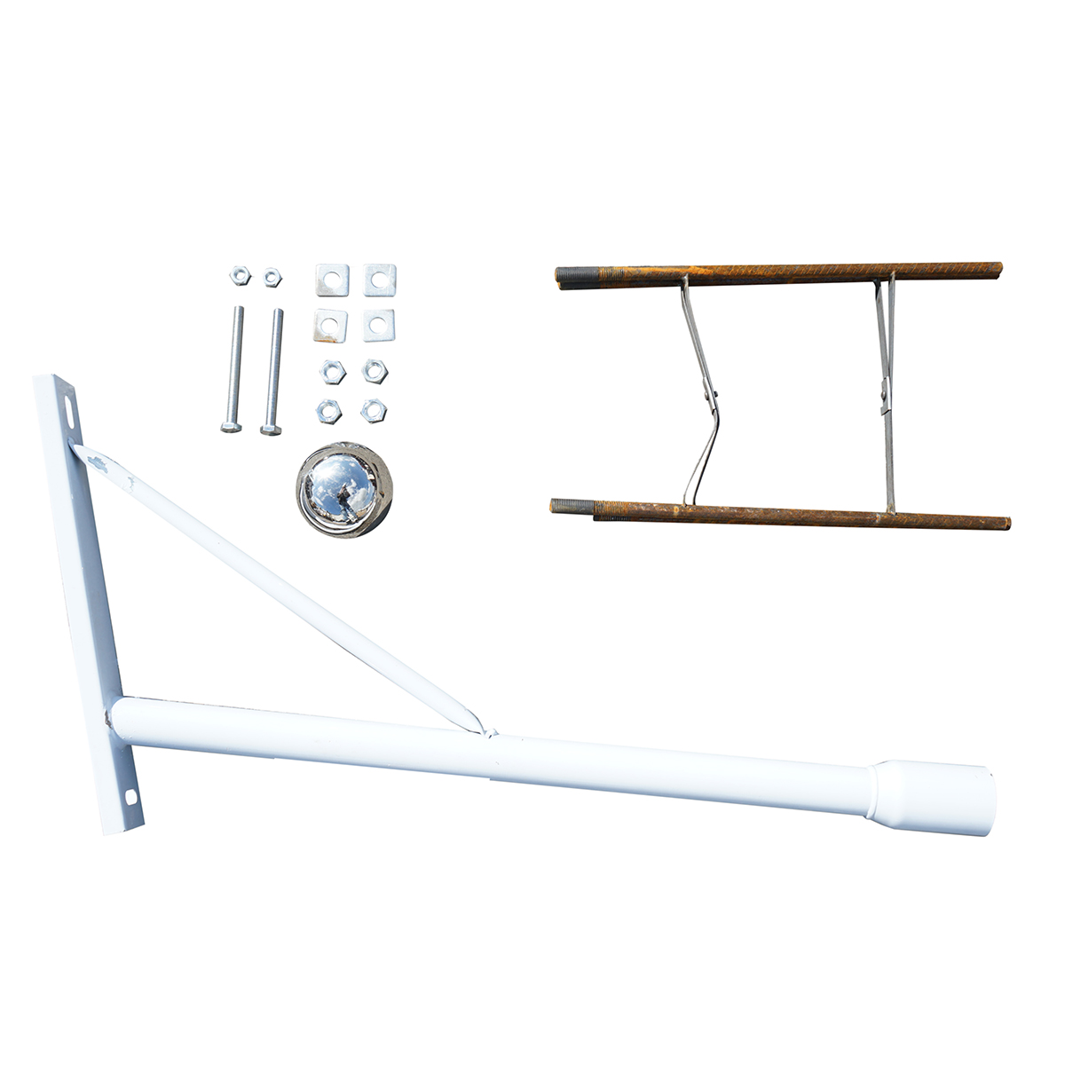 Stalp iluminat 5m din otel cu brat orizontal si flansa montare beton - imagine 3