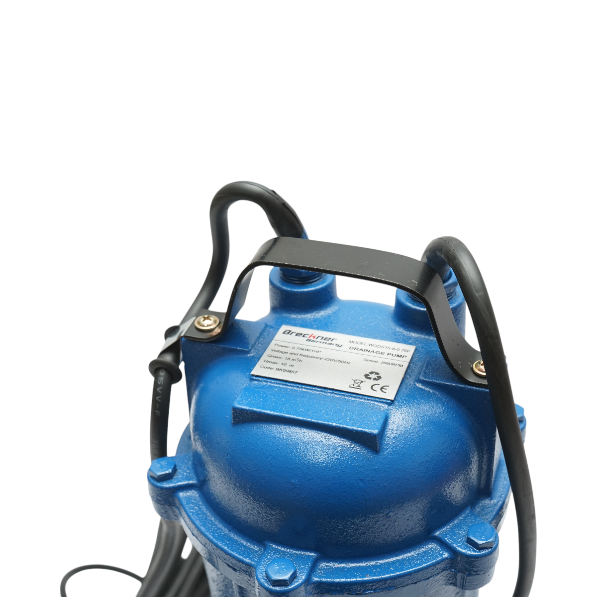 Pompa apa murdara, drenaj submersibila cu flotor si tocator 750W, 220V, debit 300L/min, H10m WQDS15-8-0.75F Breckner Germany - imagine 5