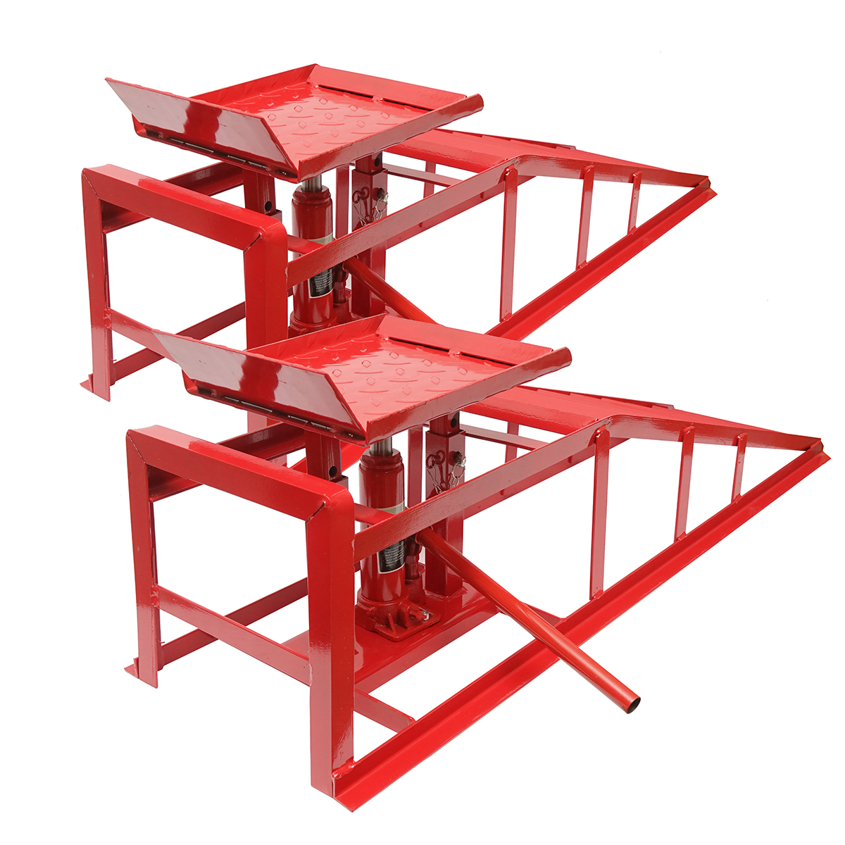 Set rampe auto metalice hidraulice 1360x350x350mm, sarcina maxima 2T - imagine 6