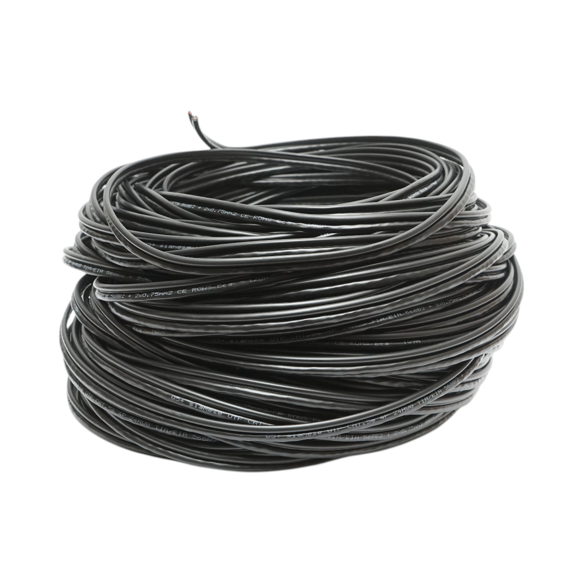 Cablu UTP CAT5e siamez 8x0.51mm cupru + 2x0.75mm CCA alimentare 100m/rola