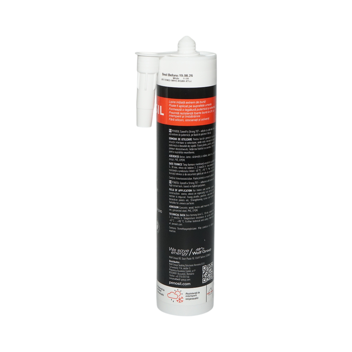 Adeziv multifunctional hibrid alb montare riflaje, panouri decorative 280ml SpeedFix Strong 707 Penosil - imagine 2