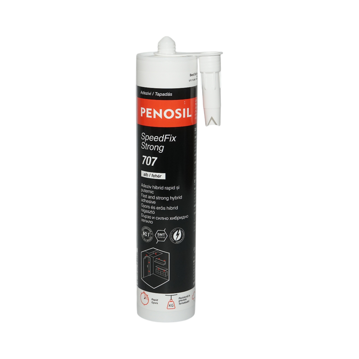Adeziv multifunctional hibrid alb montare riflaje, panouri decorative 280ml SpeedFix Strong 707 Penosil