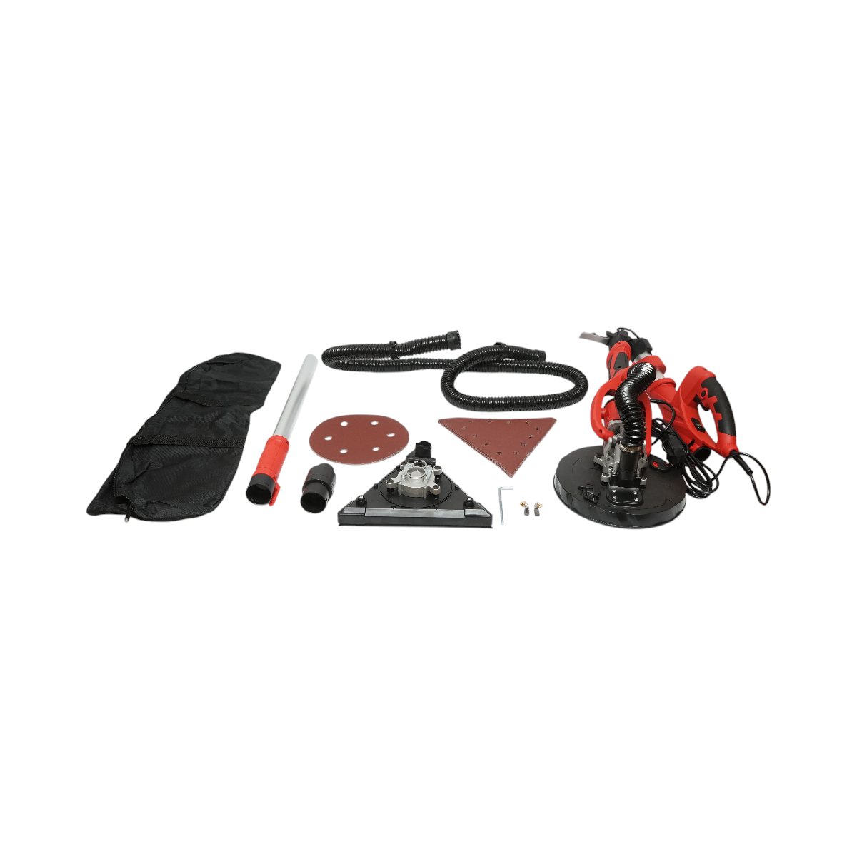 Slefuitor pereti si tavane tip girafa pliabil cu aspirator 710W, 220V, viteza 800-1800 r/min, 2 capete rotund/triunghiular, iluminare LED, 12 discuri incluse - imagine 2