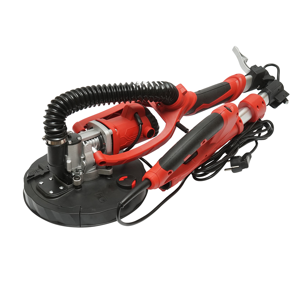 Slefuitor pereti si tavane tip girafa pliabil cu aspirator 710W, 220V, viteza 800-1800 r/min, 2 capete rotund/triunghiular, iluminare LED, 12 discuri incluse - imagine 6