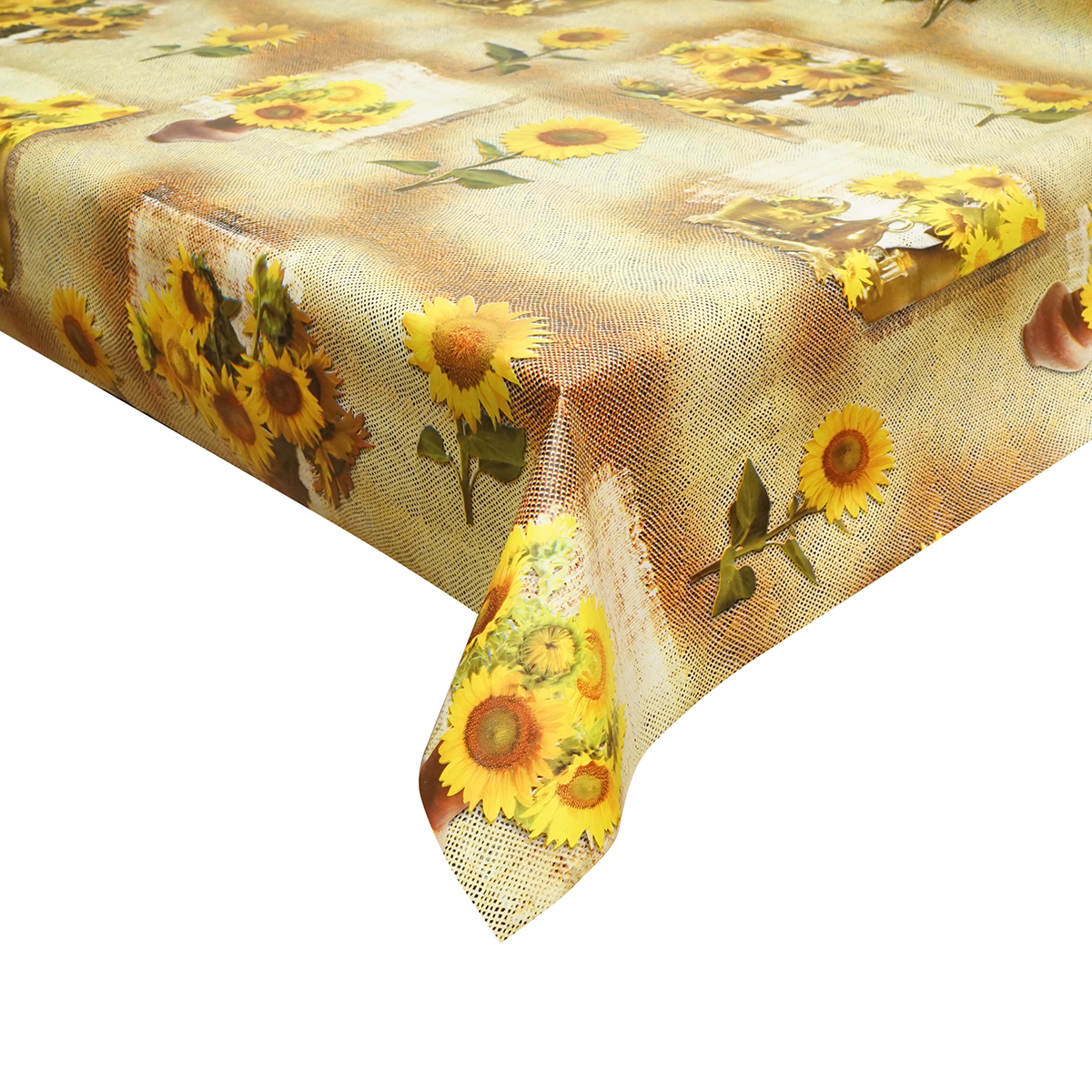 Rola fata de masa decorativa PVC 1.37x20m, grosime 0.18mm, textil 45 g/mp, model floarea soarelui Breckner Germany - imagine 3