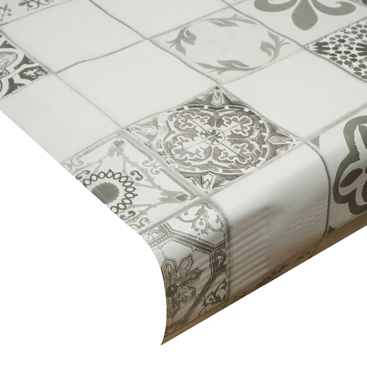 Rola fata de masa decorativa PVC 1.37x20m, grosime 0.18mm, textil 45 g/mp, model mozaic vintage Breckner Germany - imagine 3