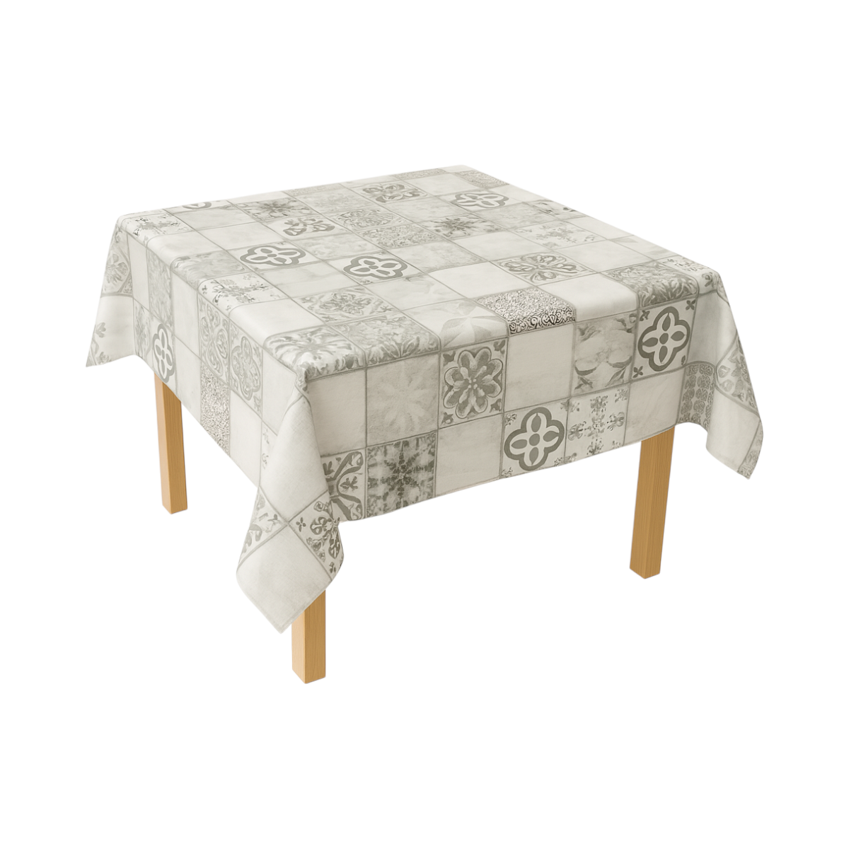 Rola fata de masa decorativa PVC 1.37x20m, grosime 0.18mm, textil 45 g/mp, model mozaic vintage Breckner Germany