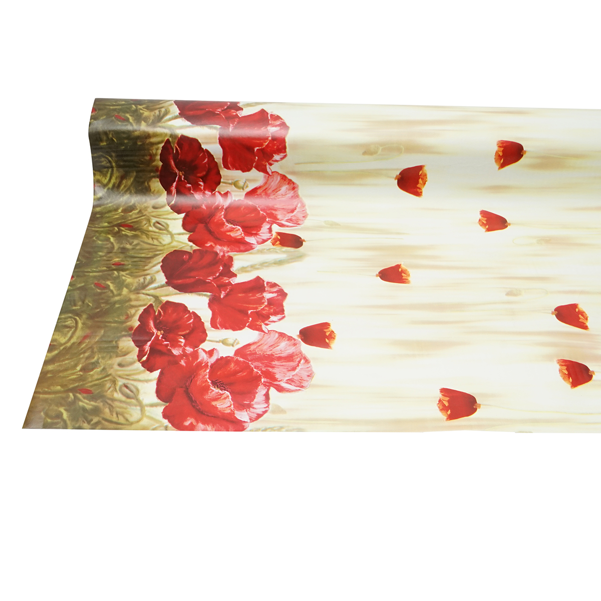 Rola fata de masa decorativa PVC 1.37x20m, grosime 0.18mm, textil 45 g/mp, model floral maci Breckner Germany - imagine 5