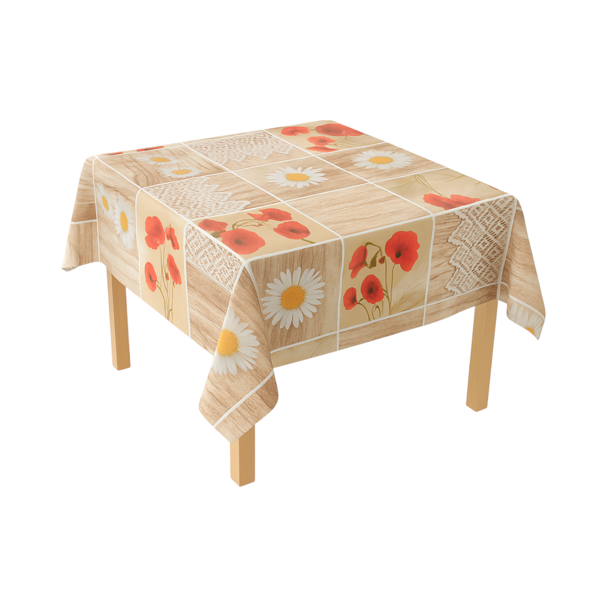 Rola fata de masa decorativa PVC 1.37x20m, grosime 0.18mm, textil 45 g/mp, model floral rustic Breckner Germany