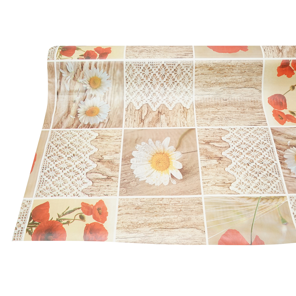 Rola fata de masa decorativa PVC 1.37x20m, grosime 0.18mm, textil 45 g/mp, model floral rustic Breckner Germany - imagine 5