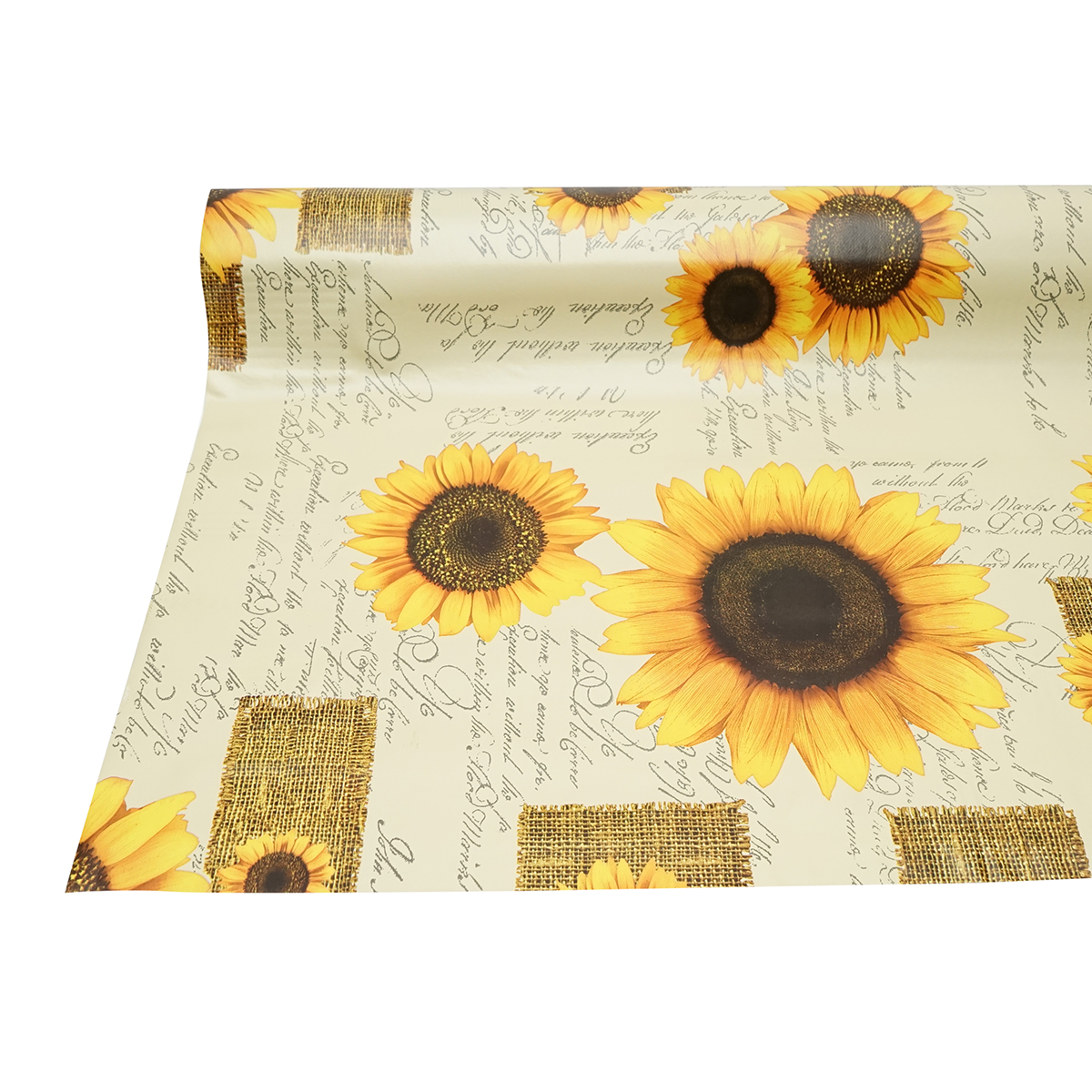 Rola fata de masa decorativa PVC 1.37x20m, grosime 0.18mm, textil 45 g/mp, model floarea soarelui Breckner Germany - imagine 5