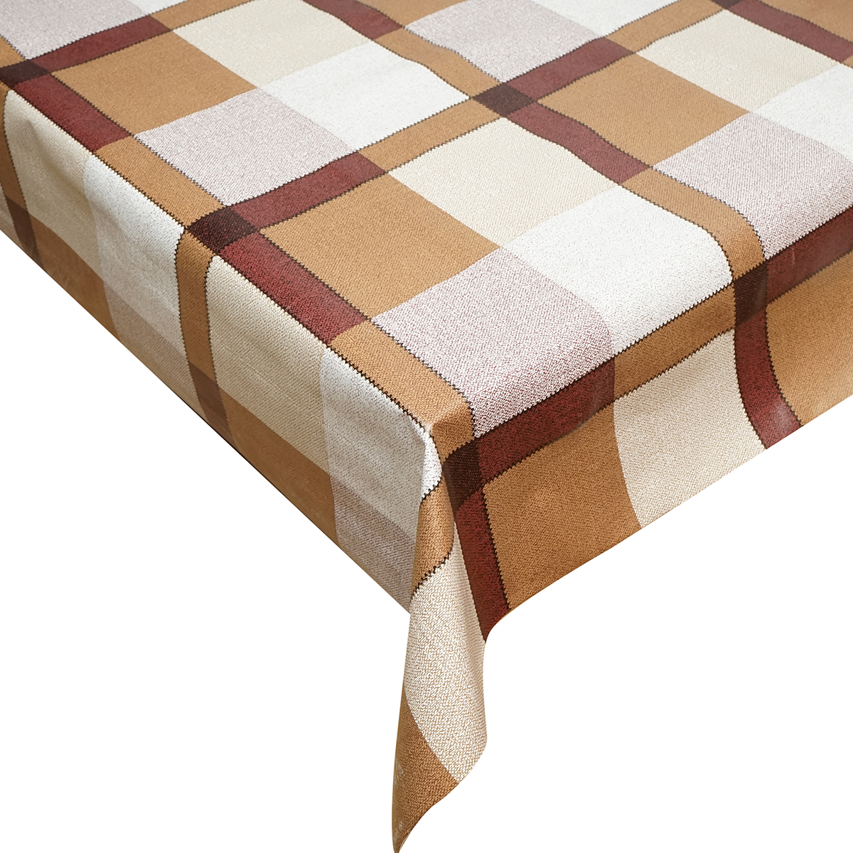 Rola fata de masa decorativa PVC 1.37x20m, grosime 0.18mm, textil 45 g/mp, model carouri Breckner Germany - imagine 3