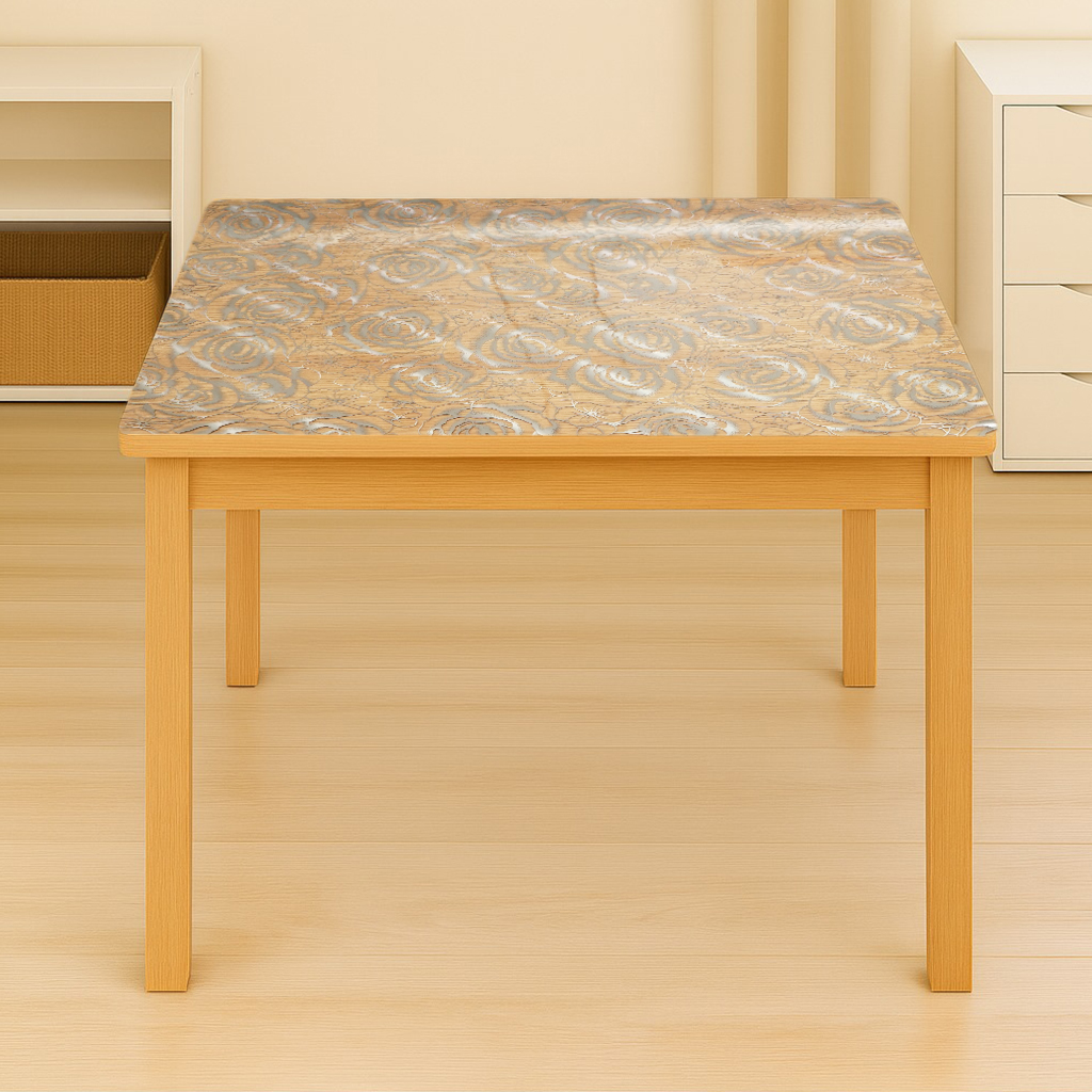 Folie protectie masa transparenta PVC siliconizat 80cm, grosime 1.2mm, model trandafiri 20m/rola Breckner Germany - imagine 3