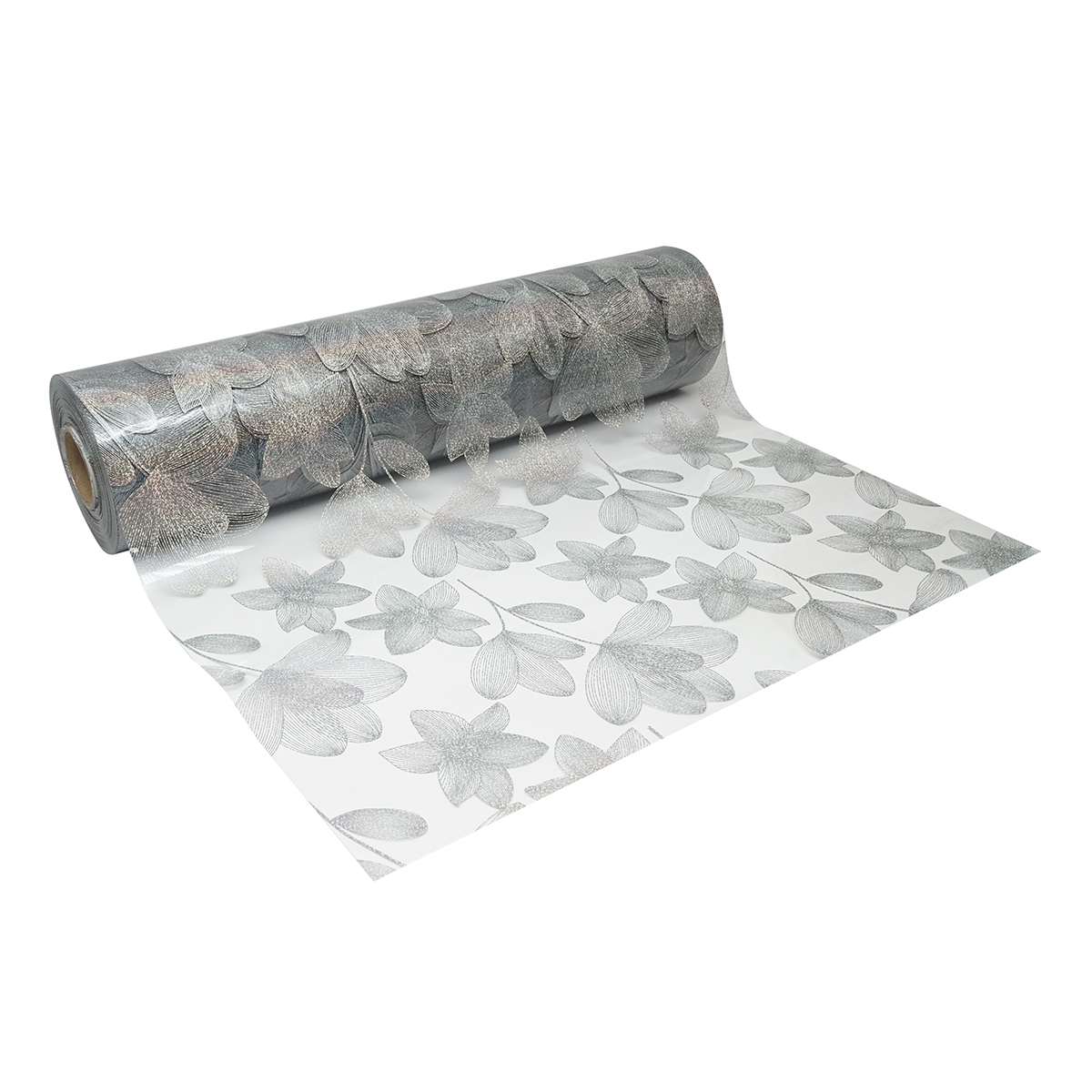 Folie protectie masa transparenta PVC siliconizat 80cm, grosime 1.2mm, model floral 20m/rola Breckner Germany - imagine 6