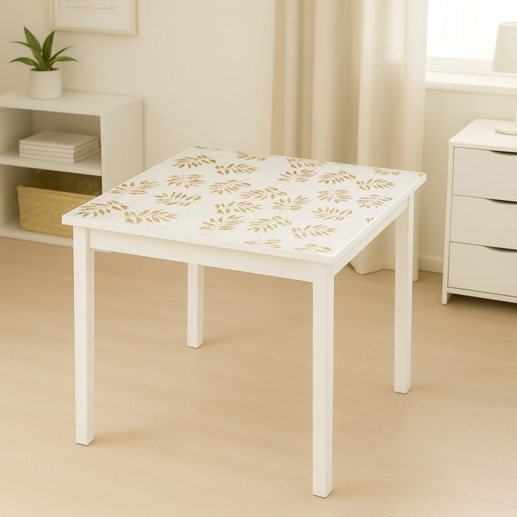 Folie protectie masa transparenta PVC siliconizat 100cm, grosime 0.8mm, model frunze 20m/rola Breckner Germany